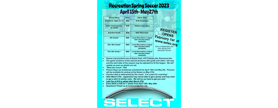 Register for Spring Soccer!