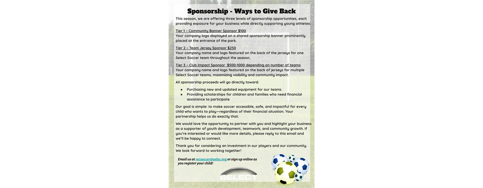 Sponsor a team!